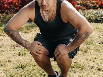 Calm and focused facial expression during a workout.